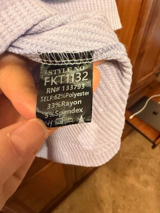 POL V-Neck Crochet Lace Inset Waffle Knit Top in Lavender - Picture 7 of 8